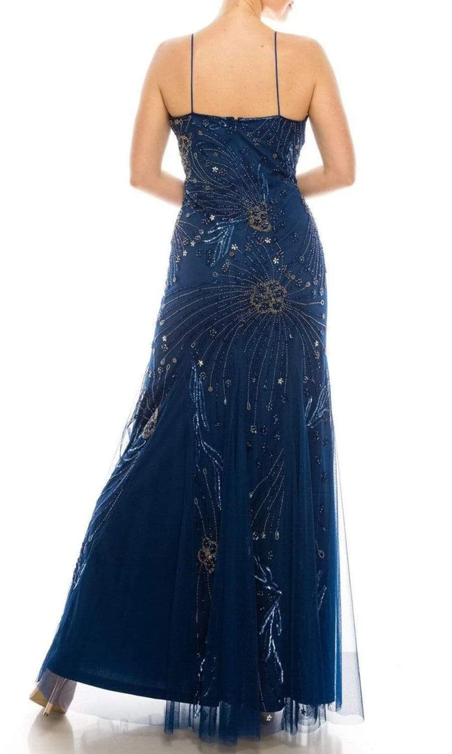 Formal Gowns Adrianna Papell - AP1E205597 V Neck Beaded Long Dress 4 Formal Gowns Adrianna Papell - AP1E205597 V Neck Beaded Long Dress