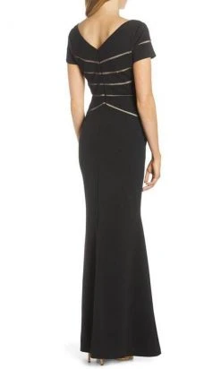 Adrianna Papell - AP1E205633 Short Sleeve V-Neck Long Formal Dress
