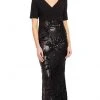 Adrianna Papell - AP1E205644 Crisscross V-Neck Sequined Crepe Dress Formal Gowns 2 Adrianna Papell - AP1E205644 Crisscross V-Neck Sequined Crepe Dress Formal Gowns