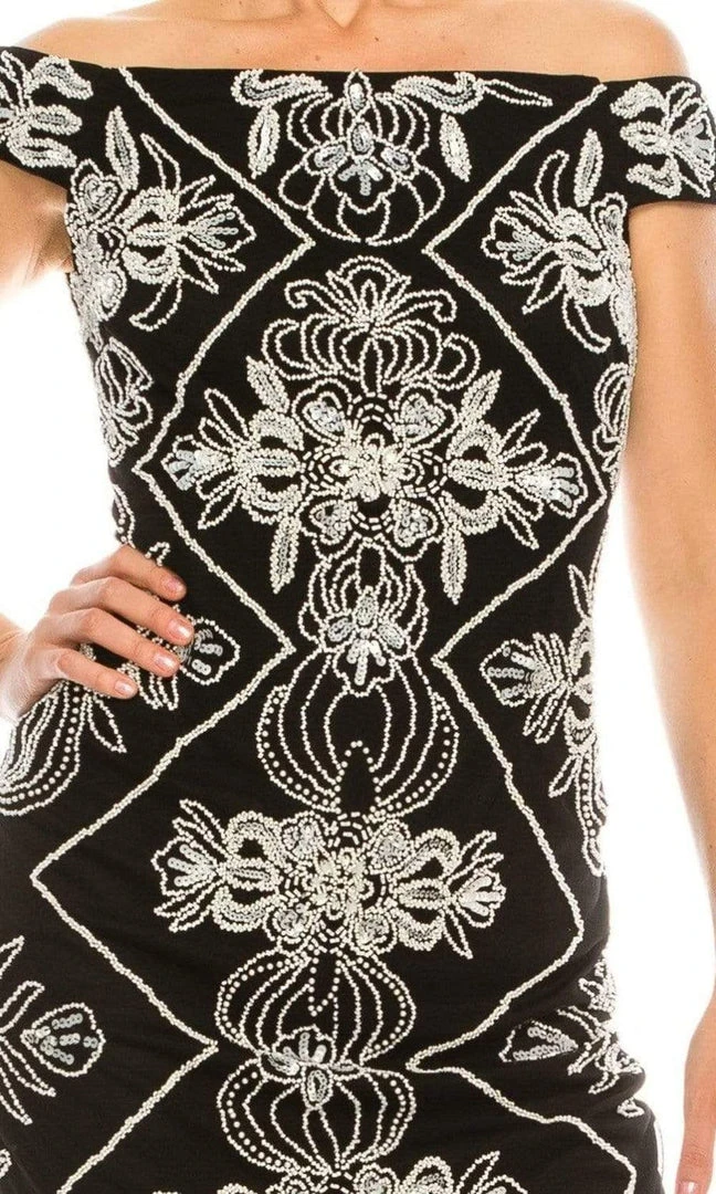Adrianna Papell - AP1E205799 Off Shoulder Fitted Beaded Dress 5 Adrianna Papell - AP1E205799 Off Shoulder Fitted Beaded Dress