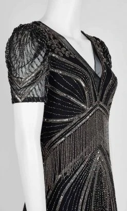 Adrianna Papell - AP1E205816 Short Sleeve Bead-Fringed Sheath Dress 11 Adrianna Papell - AP1E205816 Short Sleeve Bead-Fringed Sheath Dress