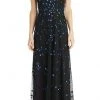 Formal Gowns Adrianna Papell - AP1E205920 Sequined Floral Bateau Neck Mesh Dress 2 Formal Gowns Adrianna Papell - AP1E205920 Sequined Floral Bateau Neck Mesh Dress
