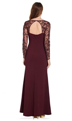 Formal Gowns Adrianna Papell - AP1E206039 Beaded Long Sleeve Square Neck Long Dress