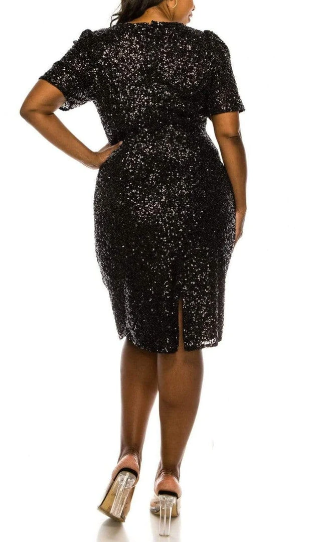 Adrianna Papell - AP1E206239W Sequin Bateau Cocktail Dress 4 Adrianna Papell - AP1E206239W Sequin Bateau Cocktail Dress