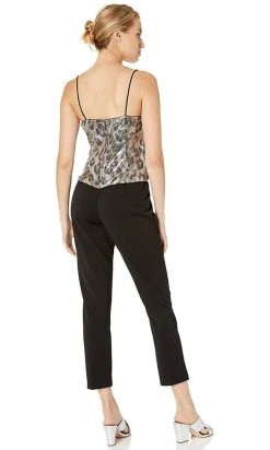 Long Dresses Adrianna Papell - AP1E206282 Sequined Animal Print Top Jumpsuit