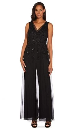 Adrianna Papell - AP1E206320 Embellished V Neck Jumpsuit