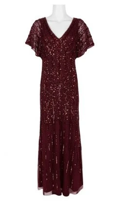 Adrianna Papell - AP1E206494 Embellished V Neck Sheath Dress Formal Gowns 15 Adrianna Papell - AP1E206494 Embellished V Neck Sheath Dress Formal Gowns