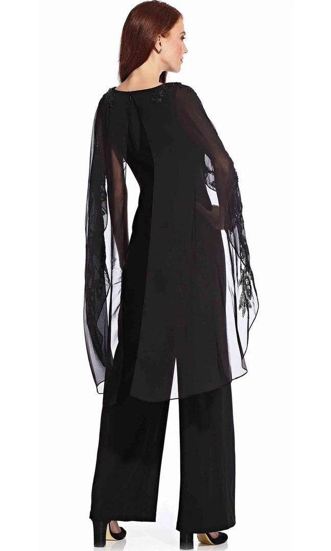 Adrianna Papell - AP1E206658 Embellished V Neck Jumpsuit Plus Size Dresses 4 Adrianna Papell - AP1E206658 Embellished V Neck Jumpsuit Plus Size Dresses