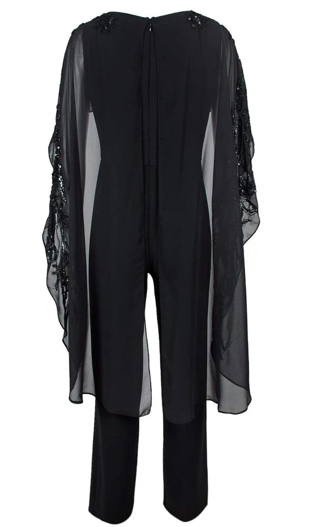 Adrianna Papell - AP1E206658 Embellished V Neck Jumpsuit Plus Size Dresses 7 Adrianna Papell - AP1E206658 Embellished V Neck Jumpsuit Plus Size Dresses