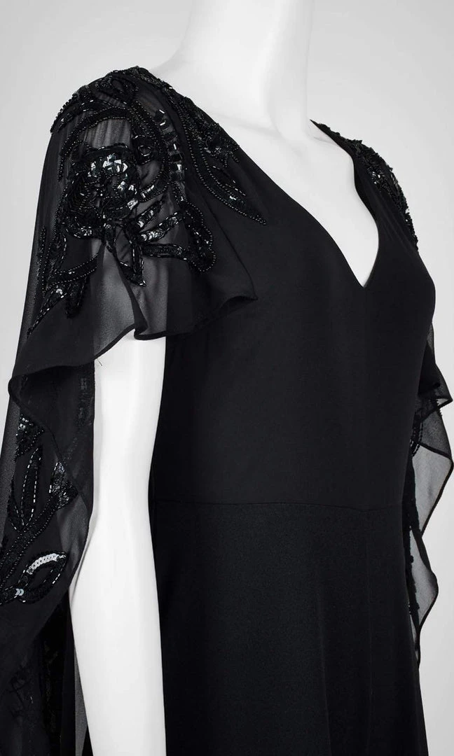 Adrianna Papell - AP1E206658 Embellished V Neck Jumpsuit Plus Size Dresses 8 Adrianna Papell - AP1E206658 Embellished V Neck Jumpsuit Plus Size Dresses