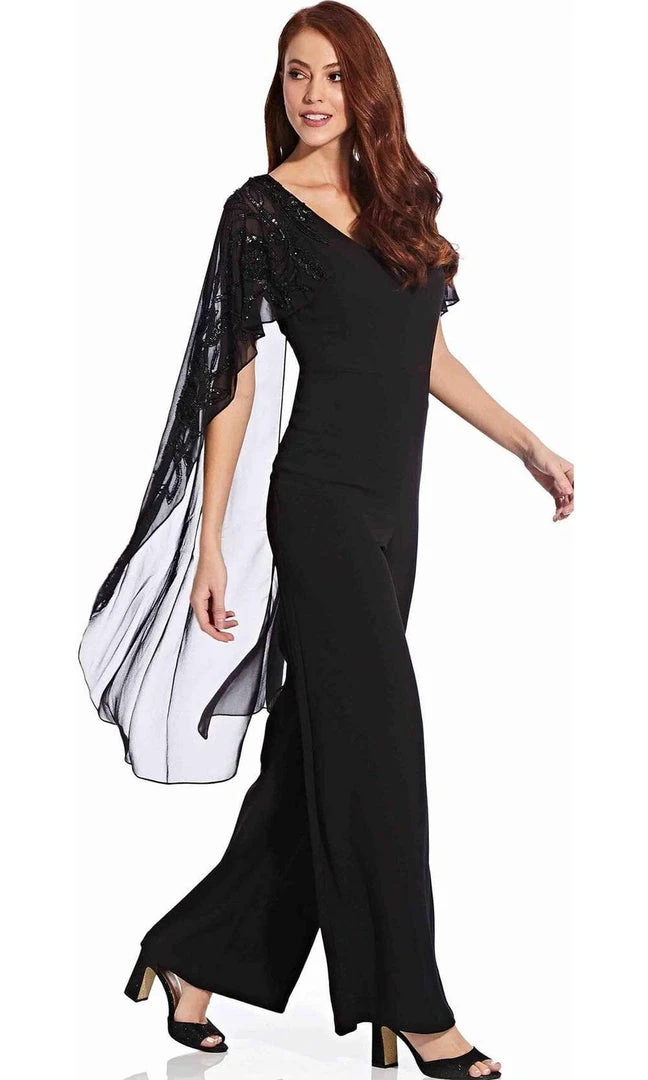 Adrianna Papell - AP1E206658 Embellished V Neck Jumpsuit Plus Size Dresses 5 Adrianna Papell - AP1E206658 Embellished V Neck Jumpsuit Plus Size Dresses