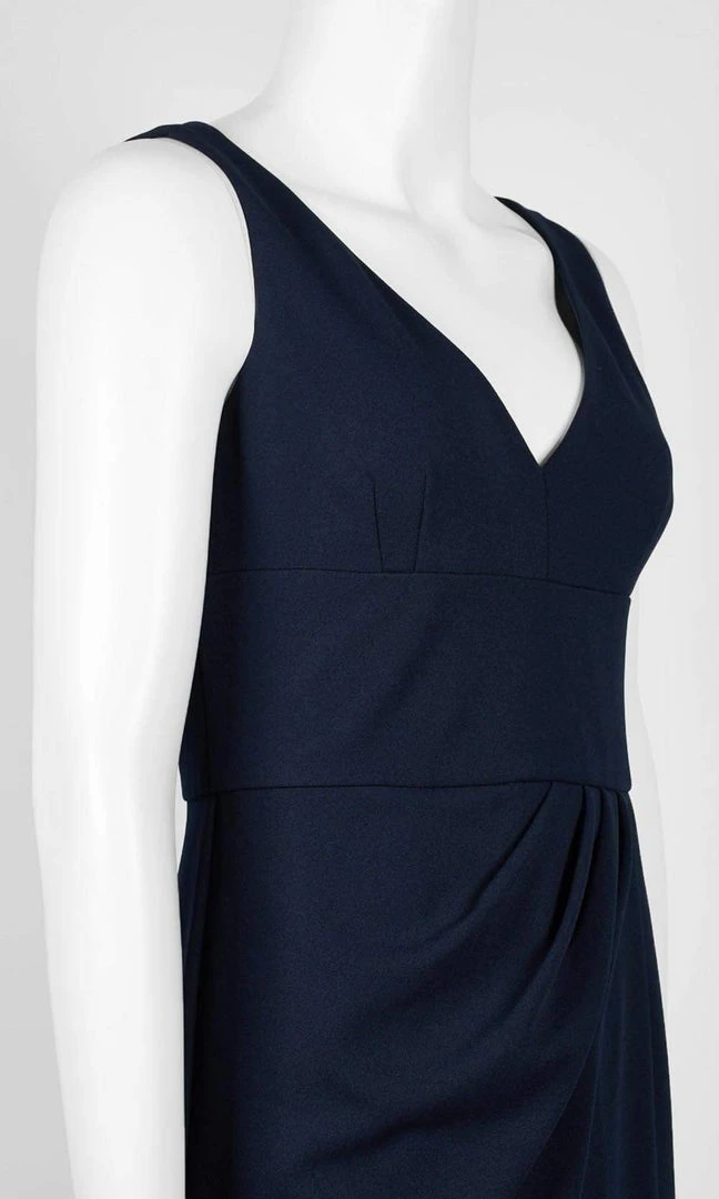 Adrianna Papell - AP1E206762 Sleeveless V-Neck Column Long Crepe Dress 10 Adrianna Papell - AP1E206762 Sleeveless V-Neck Column Long Crepe Dress