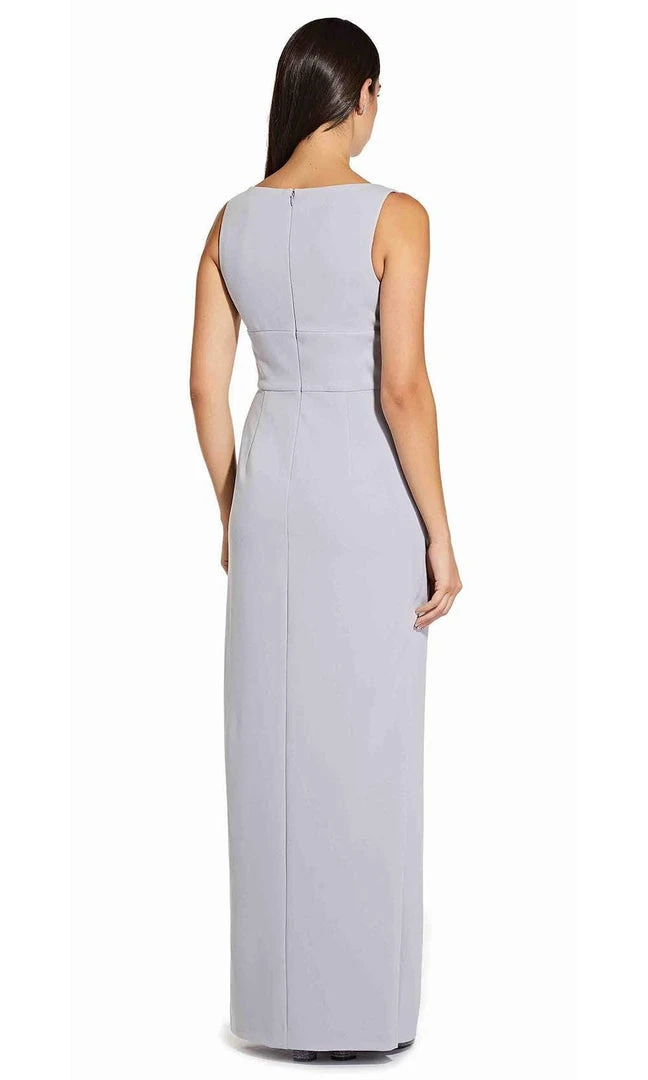 Adrianna Papell - AP1E206762 Sleeveless V-Neck Column Long Crepe Dress 4 Adrianna Papell - AP1E206762 Sleeveless V-Neck Column Long Crepe Dress