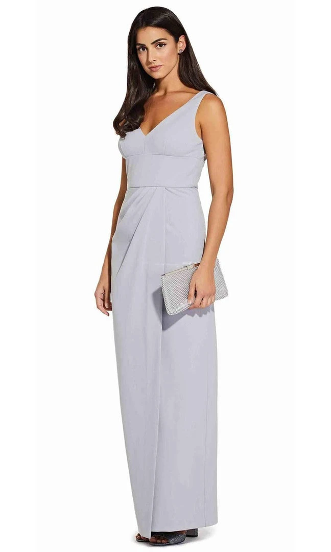 Adrianna Papell - AP1E206762 Sleeveless V-Neck Column Long Crepe Dress 5 Adrianna Papell - AP1E206762 Sleeveless V-Neck Column Long Crepe Dress
