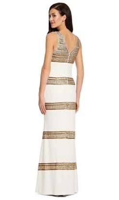 Adrianna Papell - AP1E206786 Embellished V-Neck Sheath Dress