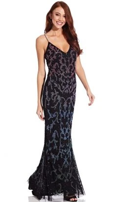 Formal Gowns Adrianna Papell - AP1E206840 Multi-Colored Embellished Sheath Dress