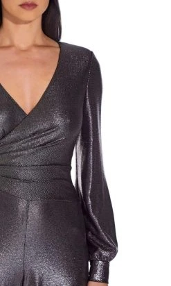Plus Size Dresses Adrianna Papell - AP1E206841 V-Neck Metallic Jersey Jumpsuit 10 Plus Size Dresses Adrianna Papell - AP1E206841 V-Neck Metallic Jersey Jumpsuit
