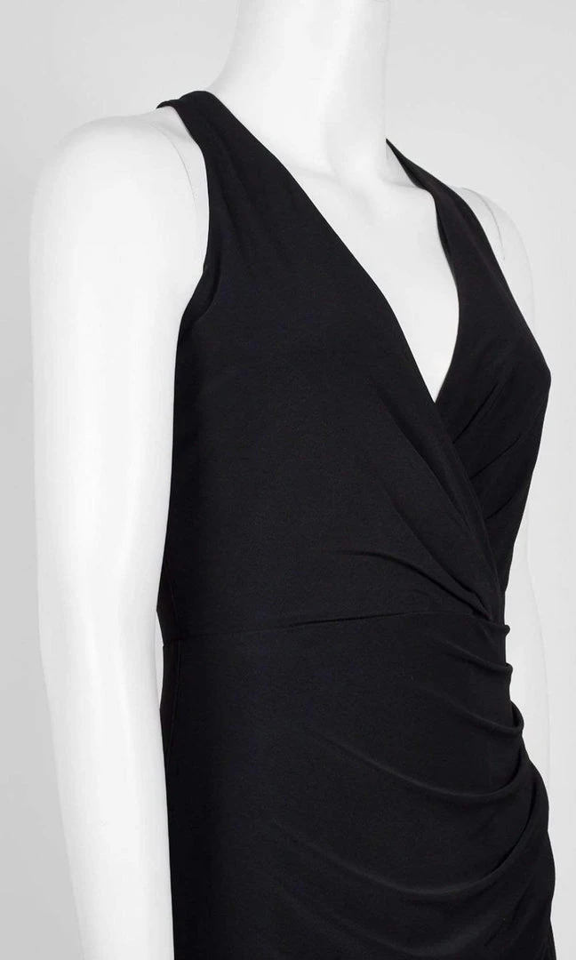 Adrianna Papell - AP1E207505 Plunging Halter High Slit Jersey Dress Formal Gowns 5 Adrianna Papell - AP1E207505 Plunging Halter High Slit Jersey Dress Formal Gowns