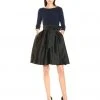 Adrianna Papell - Bateau Neck Two-Tone Short Dress AP1D100284 - 2 Pcs Eclipse Black In Sizes 2 And 8 Available 2 Adrianna Papell - Bateau Neck Two-Tone Short Dress AP1D100284 - 2 Pcs Eclipse Black In Sizes 2 And 8 Available