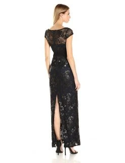 Adrianna Papell - Bateau Neckline Embellished Long Dress AP1E200799 Formal Gowns