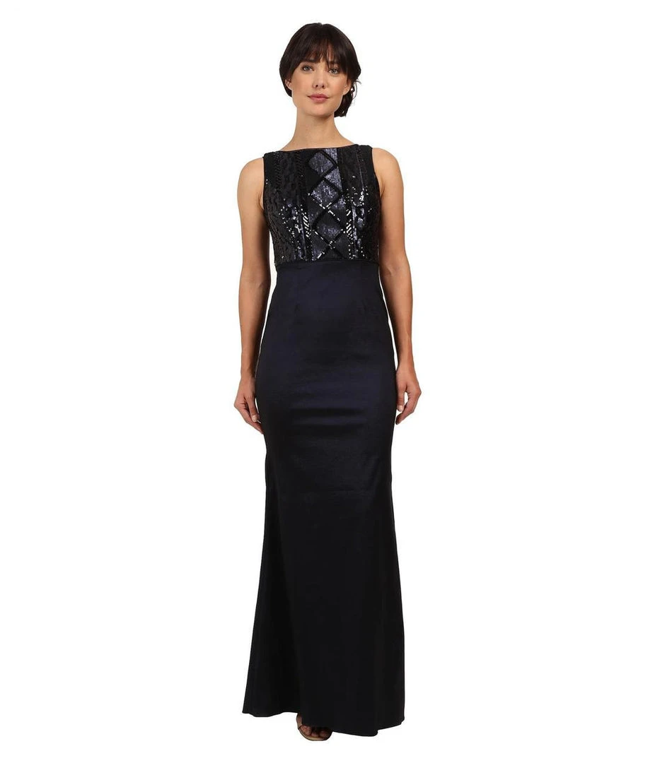 Formal Gowns Adrianna Papell - Bateau Neckline Sequined Long Dress AP1E200234 3 Formal Gowns Adrianna Papell - Bateau Neckline Sequined Long Dress AP1E200234