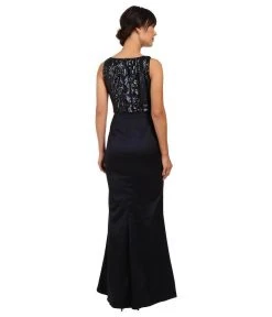 Formal Gowns Adrianna Papell - Bateau Neckline Sequined Long Dress AP1E200234