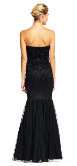 Adrianna Papell - Beaded Tulle Mermaid Gown AP1E200879 Formal Gowns 9 Adrianna Papell - Beaded Tulle Mermaid Gown AP1E200879 Formal Gowns