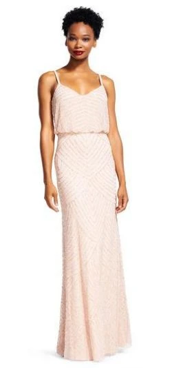 Formal Gowns Adrianna Papell - Beaded V-Neck Sheath Dress 91866700
