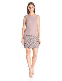 Cocktail Dresses Adrianna Papell - Blouson Bateau Neck Dress AP1E200408