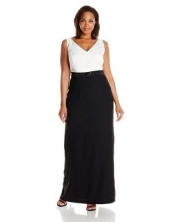 Formal Gowns Adrianna Papell - Contrast Beaded Dress 81907701