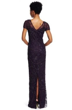 Adrianna Papell - Embellished Bateau Neckline Long Dress 91929590 Formal Gowns