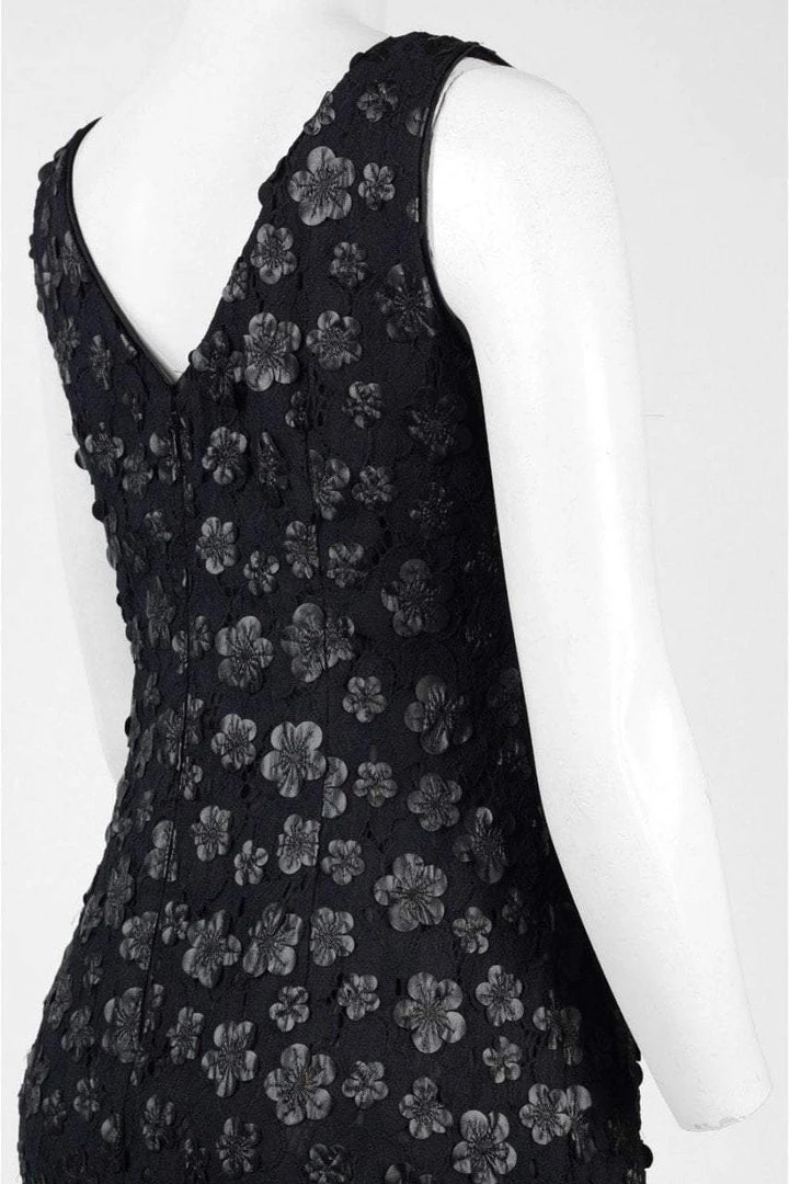 Adrianna Papell - Floral Faux Leather Dress AP1E200023 Cocktail Dresses 5 Adrianna Papell - Floral Faux Leather Dress AP1E200023 Cocktail Dresses
