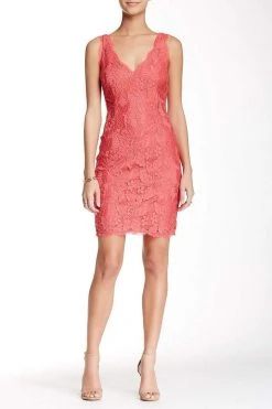 Cocktail Dresses Adrianna Papell - Floral Lace V-Neck Sleeveless Dress 41895500