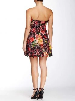 Adrianna Papell - Floral Print Lace Sleeveless Short Dress 41907160 Cocktail Dresses 7 Adrianna Papell - Floral Print Lace Sleeveless Short Dress 41907160 Cocktail Dresses