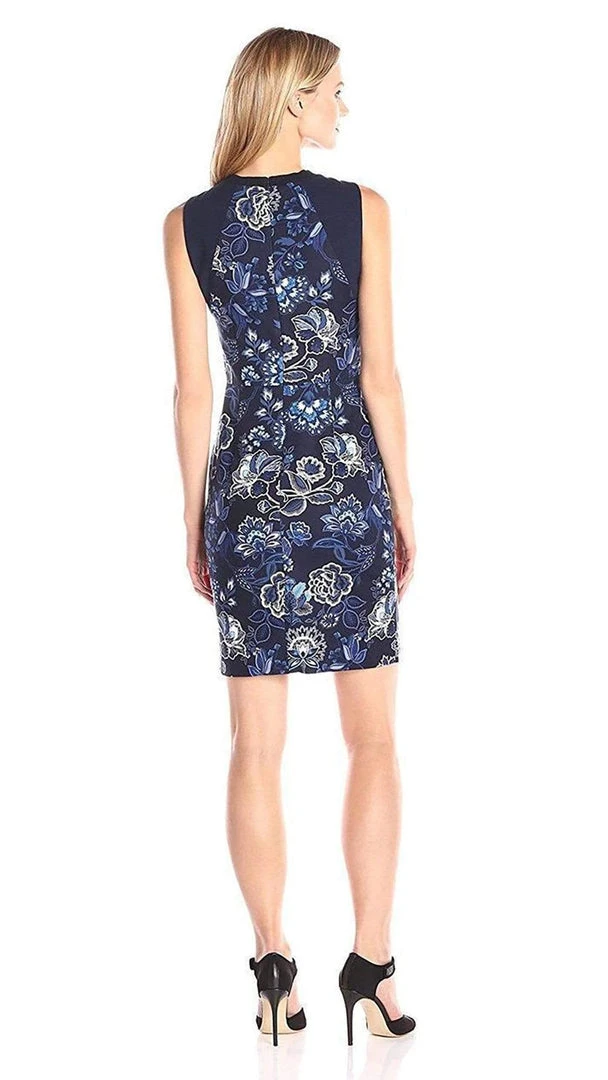 Adrianna Papell - Floral Printed Sleeveless Short Dress 16PD12240 - 1 Pc Navy Multi In Size 6 Available Cocktail Dresses 4 Adrianna Papell - Floral Printed Sleeveless Short Dress 16PD12240 - 1 Pc Navy Multi In Size 6 Available Cocktail Dresses