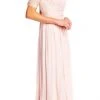 Adrianna Papell - Half Sleeve Pin-Tucked Bodice Long Gown AP1E201417 - 1 Pc Blush In Size 12 Available Formal Gowns 1 Adrianna Papell - Half Sleeve Pin-Tucked Bodice Long Gown AP1E201417 - 1 Pc Blush In Size 12 Available Formal Gowns
