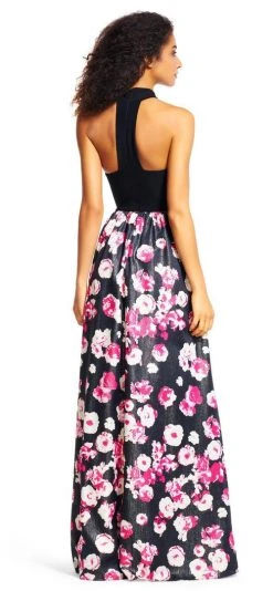 Adrianna Papell - Halter Floral Print Long Dress AP1E200109 Formal Gowns
