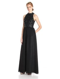 Adrianna Papell - Halter Neckline Chiffon Long Dress AP1E200026 Formal Gowns