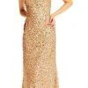 Formal Gowns Adrianna Papell - High Low Sequin Beaded Sleeveless Gown AP1E201754 - 1 Pc Champagne Gold In Size 16 Available 1 Formal Gowns Adrianna Papell - High Low Sequin Beaded Sleeveless Gown AP1E201754 - 1 Pc Champagne Gold In Size 16 Available