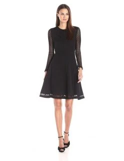 Cocktail Dresses Adrianna Papell - Lace Jewel Neck A-line Dress 15247150