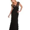 Adrianna Papell - Lace V-Neck Chiffon Dress 41837860