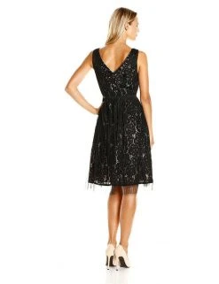 Cocktail Dresses Adrianna Papell - Lace V-Neck Dress AP1D100192