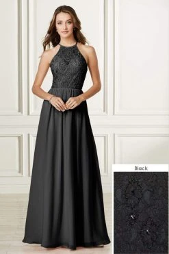 Formal Gowns Adrianna Papell Platinum - 40175 Lace Halter Chiffon A-line Dress