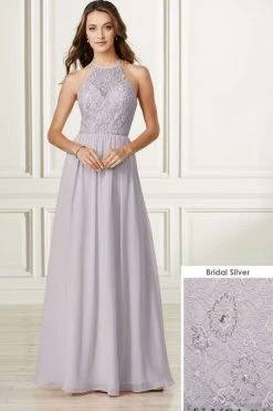 Formal Gowns Adrianna Papell Platinum - 40175 Lace Halter Chiffon A-line Dress