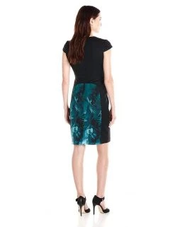 Cocktail Dresses Adrianna Papell - Printed V-Neck Sheath Dress 16PD11730
