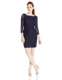 Adrianna Papell - Quarter Length Sleeve Lace Dress 41864780 Cocktail Dresses