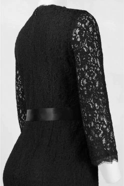 Cocktail Dresses Adrianna Papell - Quarter Length Sleeves Lace Short Dress 41910400