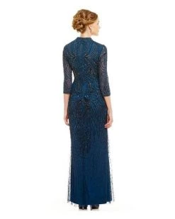 Formal Gowns Adrianna Papell - Quarter Length Sleeves Long Dress AP1E200282