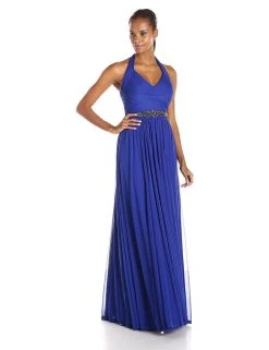 Formal Gowns Adrianna Papell - Ruched Halter Strap Neck Dress 91907460