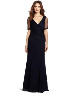 Formal Gowns Adrianna Papell - Ruched V-Neck Dress 81870060